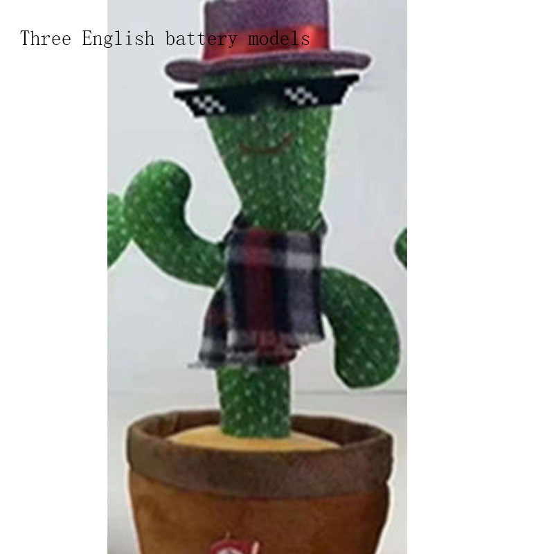 Luminous Electronic Dancing Cactus Recording Singing Decoration Gift For Kids Early Education Toys Knitted Fabric Plush Toy