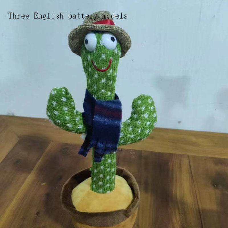 Luminous Electronic Dancing Cactus Recording Singing Decoration Gift For Kids Early Education Toys Knitted Fabric Plush Toy