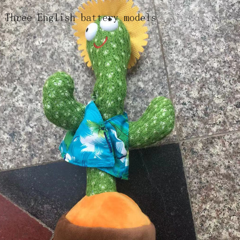 Luminous Electronic Dancing Cactus Recording Singing Decoration Gift For Kids Early Education Toys Knitted Fabric Plush Toy