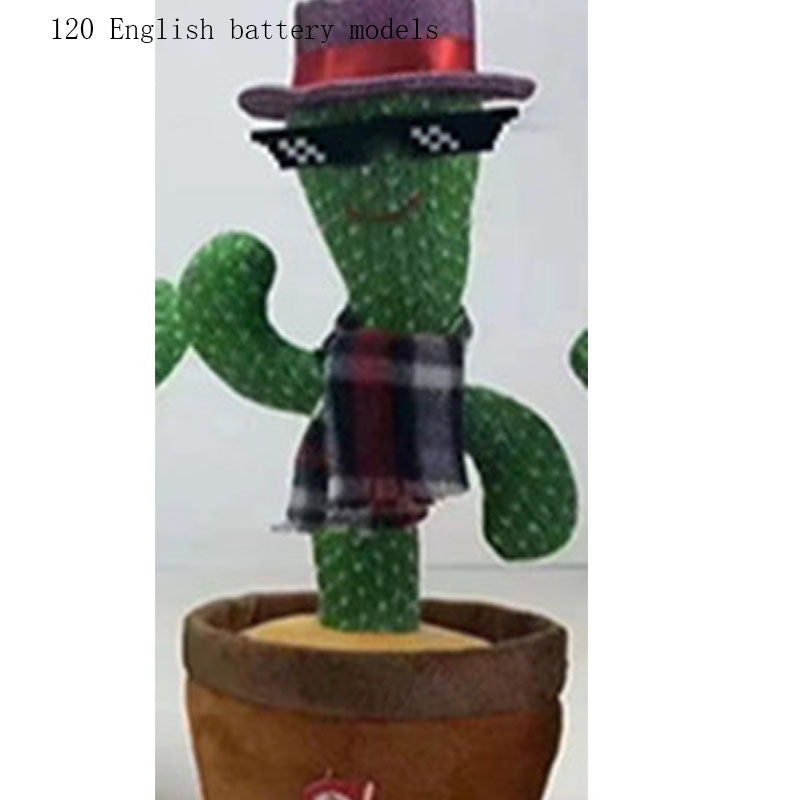 Luminous Electronic Dancing Cactus Recording Singing Decoration Gift For Kids Early Education Toys Knitted Fabric Plush Toy